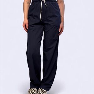 Ellen's Vintage Navy Blue Drawstring Scrub Pants